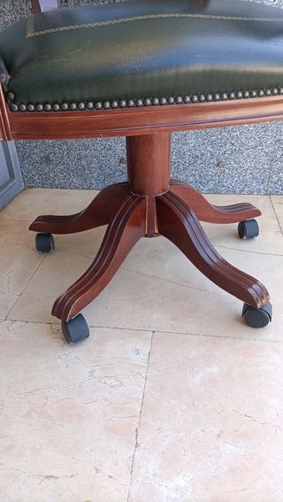 Silla oficina vintage cuero marrón
