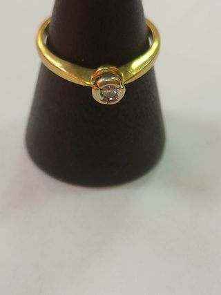 Anillo oro blanco diamante