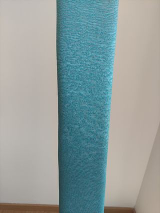 Caja cortinas tela turquesa 178x24cm