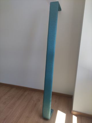 Caja cortinas tela turquesa 178x24cm