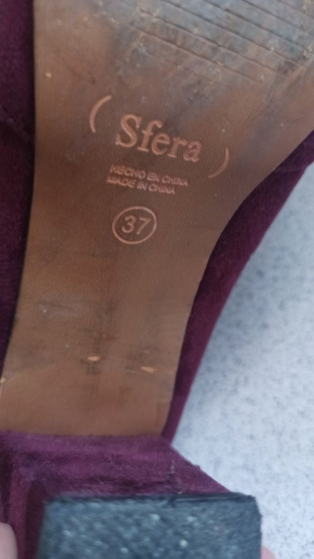 Botas mujer granate tacón