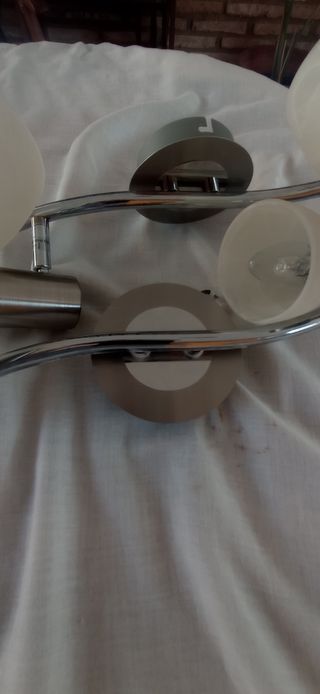 Apliques pared metal-vidrio; 2 unidades