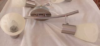 Apliques pared metal-vidrio; 2 unidades