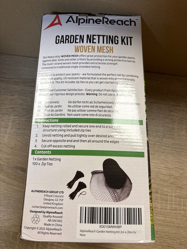 Rete da giardino AlpineReach - 7,5 m x 20 m