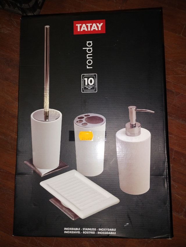 Set baño Tatay Ronda - Blanco y Plata