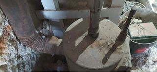 Estufa antigua de hierro.