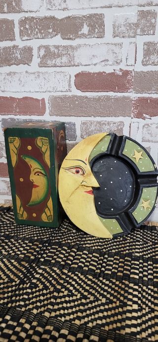 Cenicero y cajita luna vintage