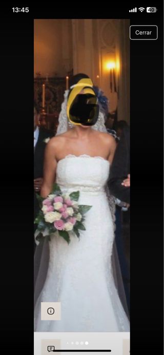 Vestido novia blanco encaje
