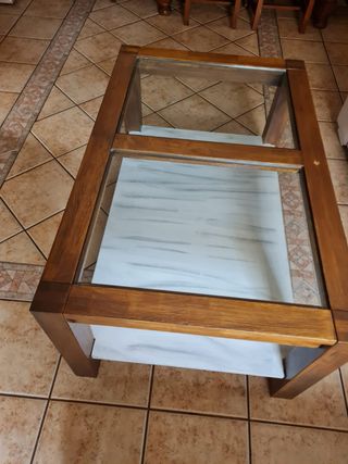 Mesa centro madera-vidrio