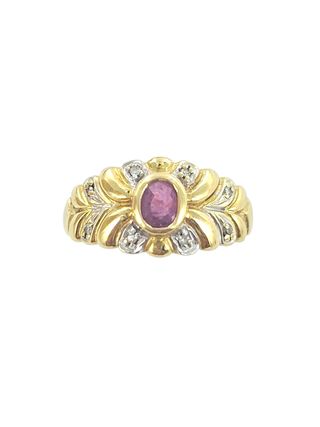 Anillo oro 18k | Rubí y brillantes