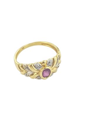 Anillo oro 18k | Rubí y brillantes