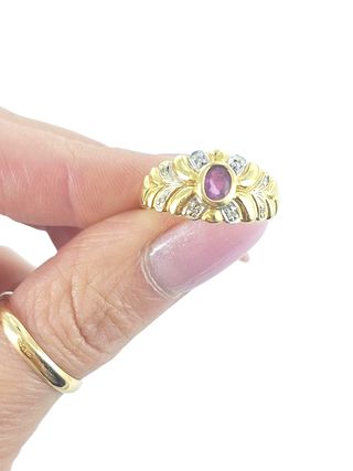Anillo oro 18k | Rubí y brillantes