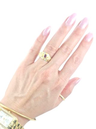 Anillo oro 18k | Rubí y brillantes
