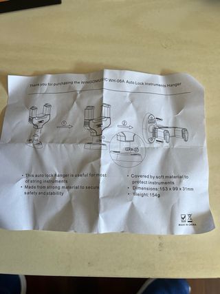 Soporte pared guitarra Wingomusic WH-06A