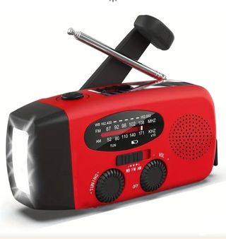 Radio-linterna solar y manivela