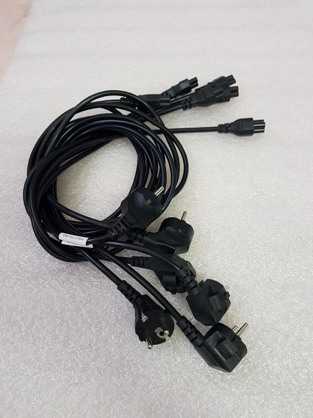 Lote 6 x Cable Alimentacion Trebol 3 pin portatil