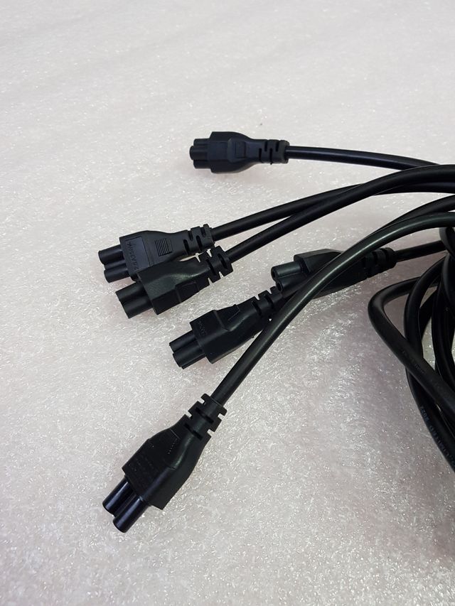 Lote 6 x Cable Alimentacion Trebol 3 pin portatil