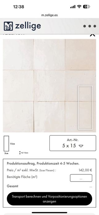 Azulejos Zellige 5x15cm