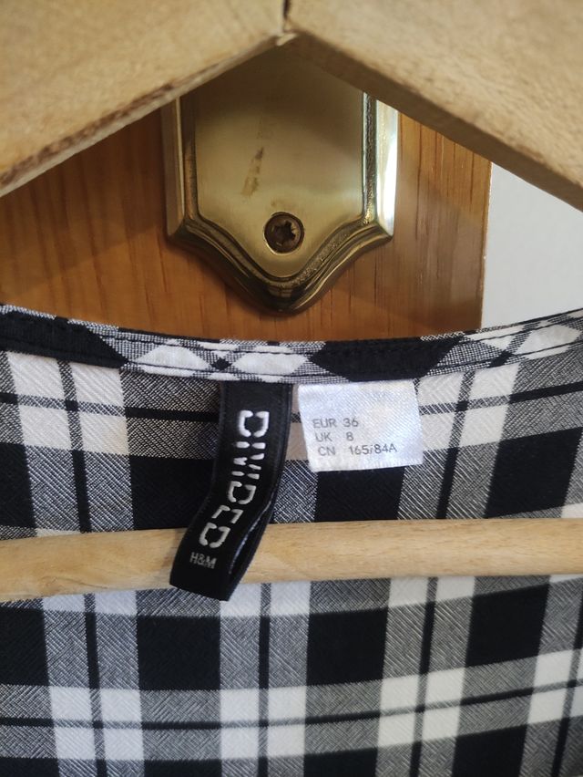 Vestido cuadros blanco-negro