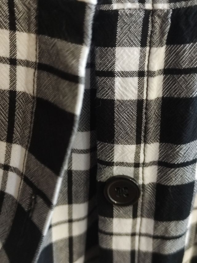 Vestido cuadros blanco-negro