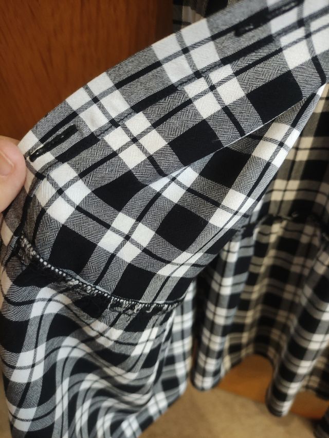 Vestido cuadros blanco-negro