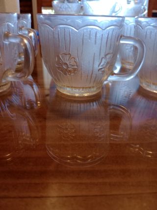 8 Tazas café cristal vintage