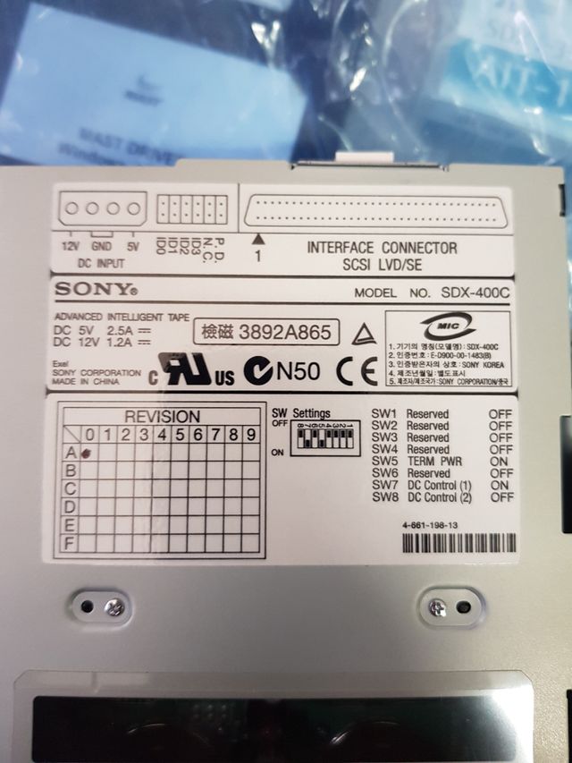 Unidad de Cinta AIT AIT-1 Sony SDX-400C