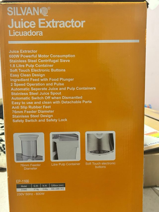Extractor zumo Silvan EP-1166 - 600W  nuevo