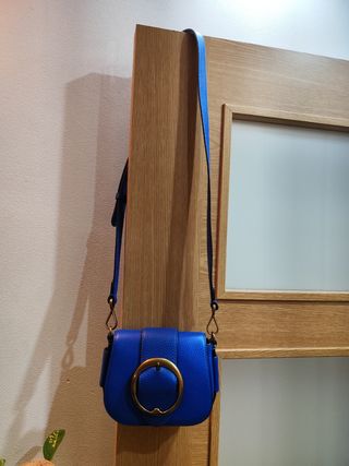 Bolso Ralph Lauren,RLL azul, piel granulado