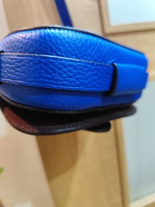 Bolso Ralph Lauren,RLL azul, piel granulado