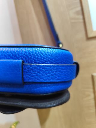 Bolso Ralph Lauren,RLL azul, piel granulado