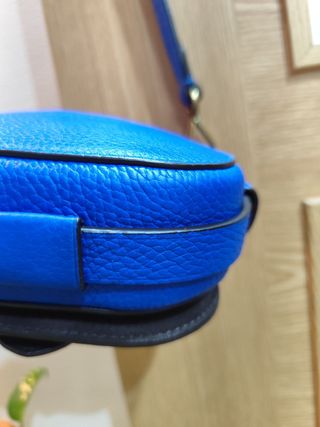 Bolso Ralph Lauren,RLL azul, piel granulado
