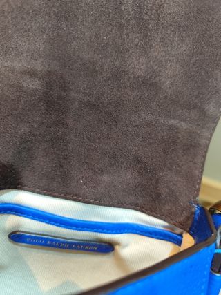 Bolso Ralph Lauren,RLL azul, piel granulado