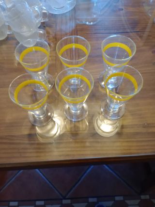 6 Vasos Helado Vintage Amarillos