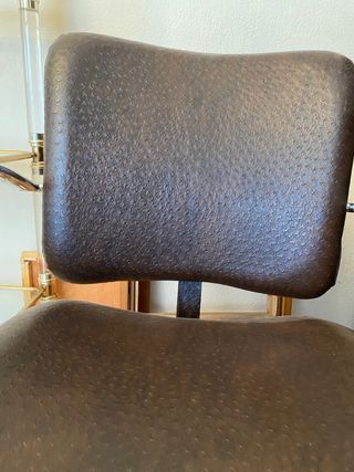 Silla oficina marrón piel sintética