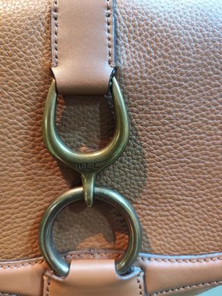 Bolso Ralph Lauren,RLL de marrón, piel granulado