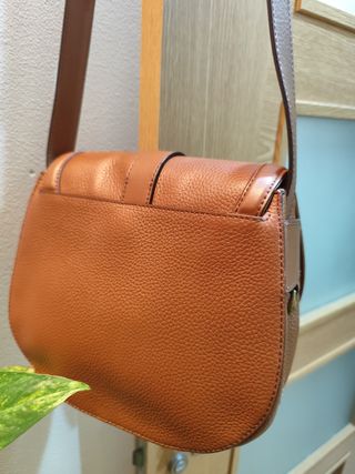 Bolso Ralph Lauren,RLL de marrón, piel granulado