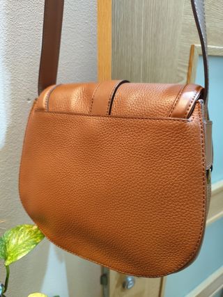 Bolso Ralph Lauren,RLL de marrón, piel granulado