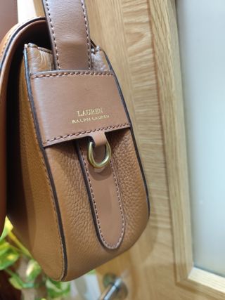 Bolso Ralph Lauren,RLL de marrón, piel granulado