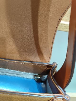 Bolso Ralph Lauren,RLL de marrón, piel granulado