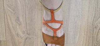 Sandalias Hispanitas tacón- Marrón-Naranja