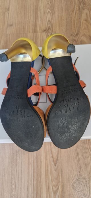 Sandalias Hispanitas tacón- Marrón-Naranja
