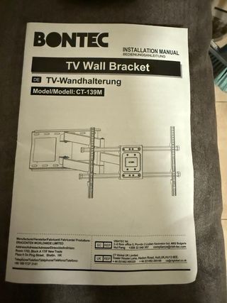 Soporte TV Pared - Inclinable modelo ct-139m