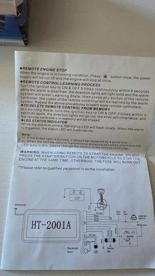 Alarma moto HT-2001 - Anti-robo