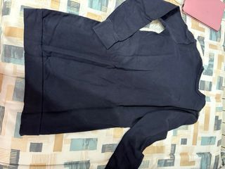Vestido sudadera bicolor - Blanco y azul marino