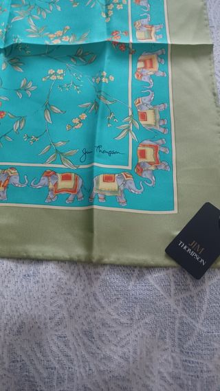 Fular Jim Thompson seda turquesa-verde