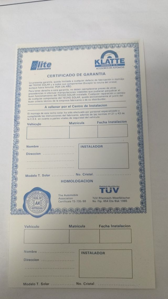 Techos cristal abatible Homologado Coche y Caravan