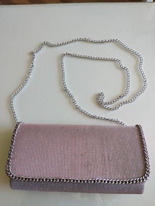 Bolso Fiesta nude-rosado con toque de brillantina