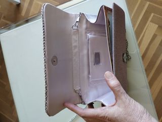 Bolso Fiesta nude-rosado con toque de brillantina