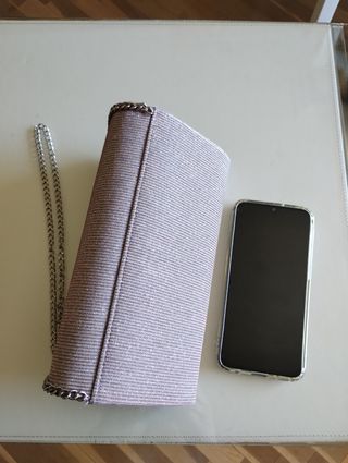 Bolso Fiesta nude-rosado con toque de brillantina